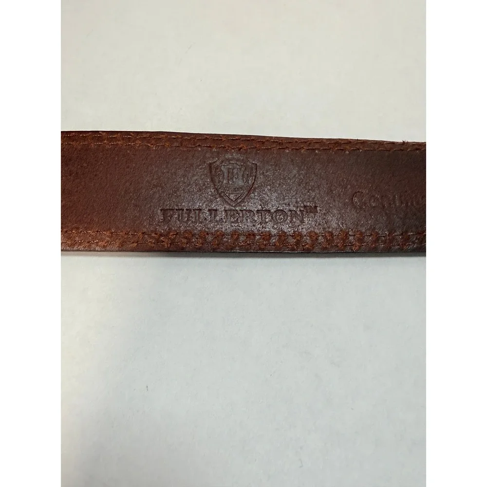Fullerton Mens Blue Suede Leather Belt Full Grain Size 38 Preppy Coastal Office